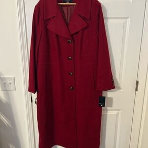 London Fog Classic Red Trench Coat NWT